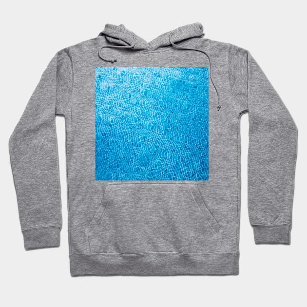 Blue Waves in Public Pool Hoodie by GoldenLionCrafts